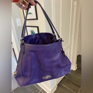 Purple Coach leather handbag